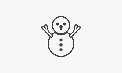 line icon snowman. vector illustration. isolated on white background.