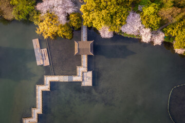 Aerial scenery of West Lake in Hangzhou