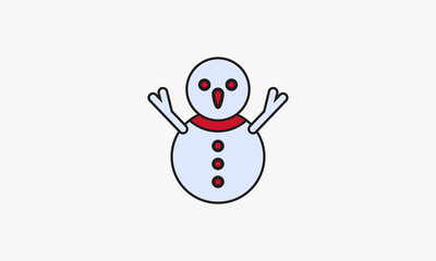 snowman vector illustration. isolated on white background. creative icon.