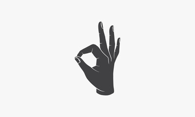 OK hand gesture icon. vector illustration. isolated on white background.