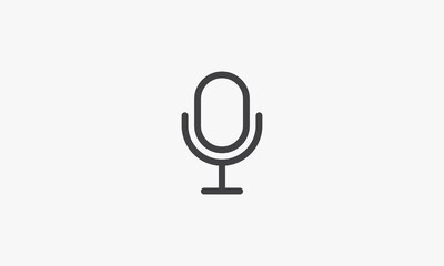 line icon mic. vector illustration. isolated on white background.