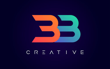 Obraz premium BB Logo Letter Design with Modern Creative Concept and Orange Blue Colors Vector