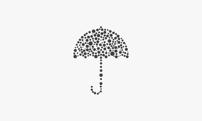 dotted umbrella icon. vector illustration. isolated on white background.