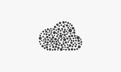 cloud dotted bubble icon. vector illustration. isolated on white background.