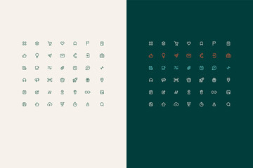 set of simple vector line icons
