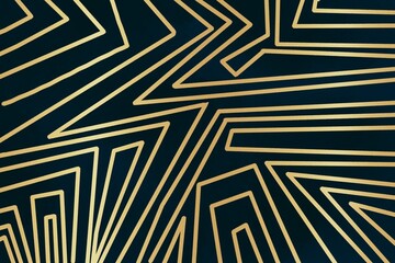 Wallpaper line gold design  on black green background, concept metro diamond geometric, pattern, abstract, graphic, bohemian 