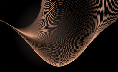 Bronze line imitation metal spots on a black background in art deco style. Modern picture for innovative technologies. Future composition geometry. vector illustration of a trend.
