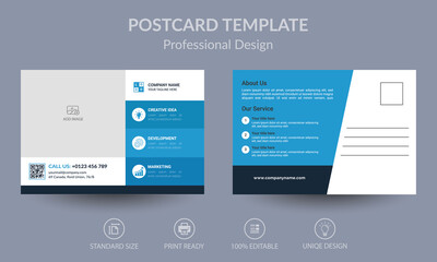 Creative corporate business Modern postcard EDDM design template - obrazy, fototapety, plakaty
