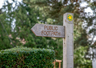 Public Footpath Wooden Sign