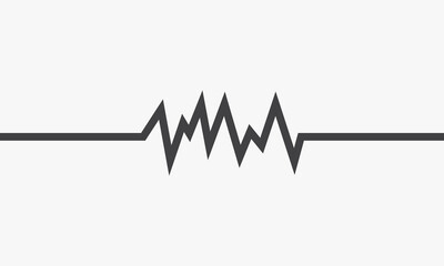 wave electrocardiogram icon. isolated on white background. vector illustration.