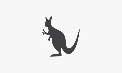 kangaroo with thumbs up vector illustration. creative icon on white background.