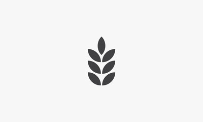 wheat leaf icon. isolated on white background. vector illustration.