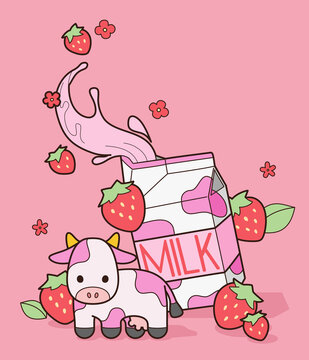 Download Strawberry Cow With Sparkles Wallpaper  Wallpaperscom