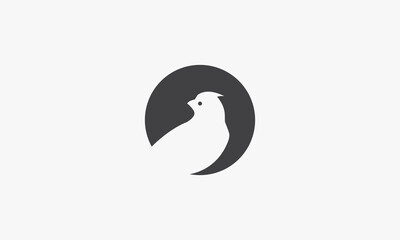 circle icon bird cardinal vector illustration.