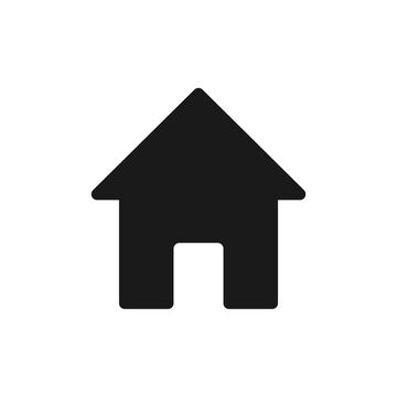 Home icon. House black pictogram. Home page concept. Building silhouette  symbol. Vector isolated on white Stock Vector | Adobe Stock