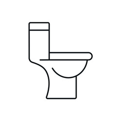 Toilet linear icon. Plumbing. Thin line customizable illustration. Contour symbol. Vector isolated outline drawing. Editable stroke
