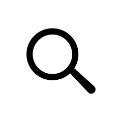Search icon. Magnifying glass  symbol. Loupe black sign. Zoom instrument. Magnifier lens symbol. Vector isolated on white background