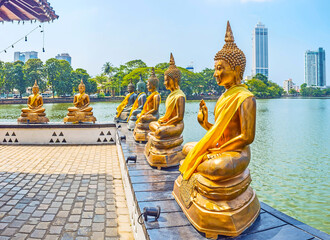 Picturesque Buddhist Temple in Colombo, Sri Lanka