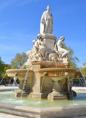 Fontain Pradier in Nîmes in the South of France, near the famous roman arena