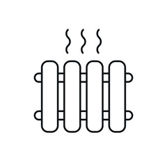 Heating pipes linear icon. Plumbing. Thin line customizable illustration. Contour symbol. Vector isolated outline drawing. Editable stroke