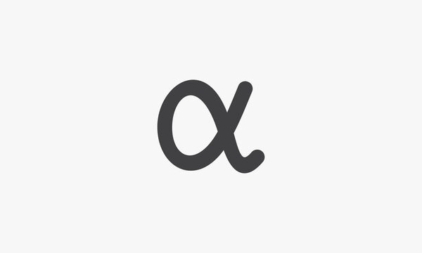 alpha icon symbol. isolated on white background.