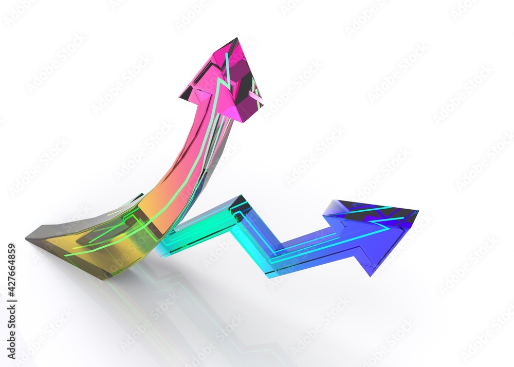 Poster arrows technology glass for banner statistics and business system. modern concept of future from com