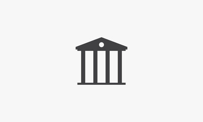 pillared building icon. vector illustration. isolated on white background.