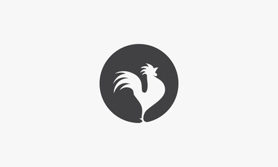 Rooster circle icon. vector illustration. isolated on white background. © Rasendria