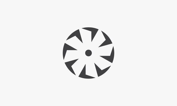 circle fan icon design flat vector.