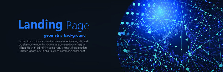 Connection structure. Science background. connecting dots and lines. Big data visualization and Business .Vector illustration. Network lock. 