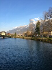 Fototapeta premium view of the river and the city