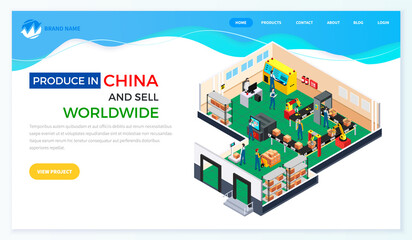 Web site on topic of online sales and purchases in China. Process of selling Chinese products