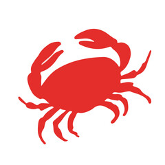 Crab Isolated on White Background Flat Graphic Illustration simple symbol closeup