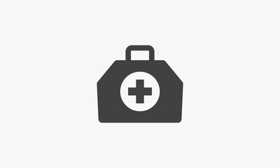 medical bag icon. design flat vector. isolated on white background.