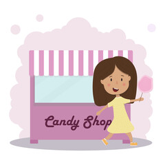 GIrl with cooton candy