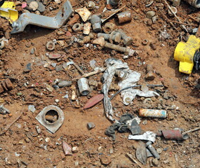 abandoned objects and an old used barometer