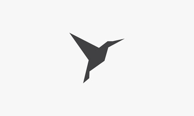 colibri origami paper simple icon vector.