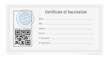 Vaccine passport. Flu shots record card. International certificate of vaccination.