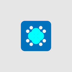 Medical cross flat icon. Simple style hospital company logo symbol. Ambulance truck sticker. Logo design element. T-shirt printing. Vector for sticker.