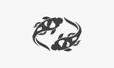 koi fish icon. vector illustration. isolated on white background.