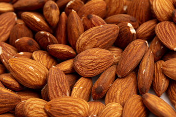 Close up of almond nuts as background.