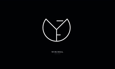 Alphabet letter icon logo FY or YF