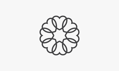 circular line heart icon design vector.