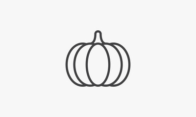 line icon pumpkin fruit vector flat.
