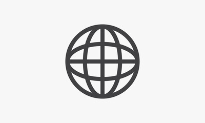line icon globe. isolated on white background.