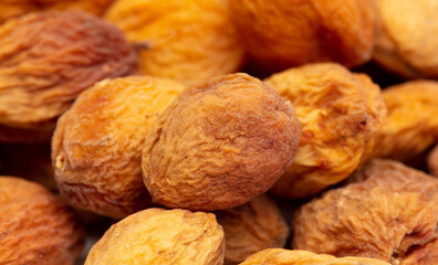 Dried apricots as an abstract background.