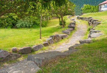 Fragment of trail in park at Salt Spring Island, British Columbia, Canada.