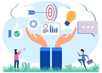 Illustration vector graphic cartoon character of business skills