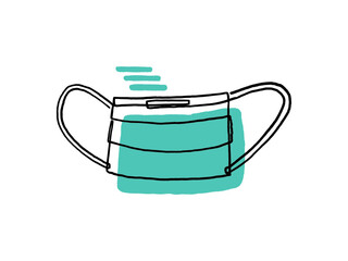 surgical mask continuous line vector drawing. Business agreement vector concept.