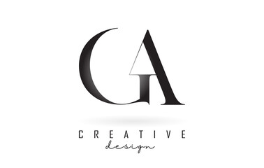 GA g a letter design logo logotype concept with serif font and elegant style vector illustration. - obrazy, fototapety, plakaty